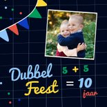 Kinderfeestje dubbel feest tweeling met slingers confetti 2