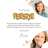 Kinderfeestje gouden confetti uitnodiging fotocollage feest 3