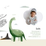 Kinderfeestje uitnodiging groene Brontosaurus jungle 2