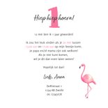 Kinderfeestje uitnodiging hip met flamingo en bloemen 3