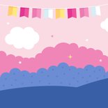 Kinderfeestje uitnodiging meisje met lieve eenhoorn en fee Achterkant