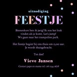 Kinderfeestje uitnodiging trampoline springen zwart 3