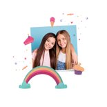 Kinderfeestje uitnodiging tweeling eenhoorns snoep confetti 2