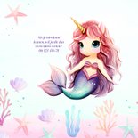 Kinderfeestje zeemeermin unicorn uitnodiging 2