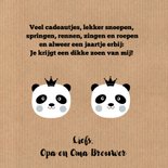 Kinderkaart pandabeer kraftprint 3