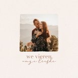 Klassiek trouwkaartje beige met papiertextuur 2