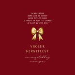 Klassieke rode kerstkaart met gouden strik 3
