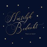 Klassieke zakelijk kerstkaart hartelijk bedankt blauw goud 2