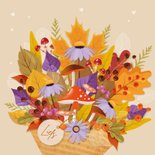 Kleurrijk herfstboeket op aanpasbare achtergrondkleur 2