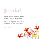 Kleurrijke bedankkaart lentefeest veldbloemen foto hart 3