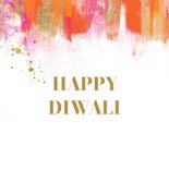 Kleurrijke Diwali kaart fotokaart verfstrepen warm goud 2