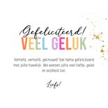 Kleurrijke felicitatiekaart getrouwd regenboog goud hartjes 3