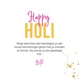 Kleurrijke Holi kaart verfstrepen goud spetters 3