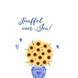 Kleurrijke sterkte kaart bos bloemen vaas Delfts blauw hart 2