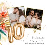 Kleurrijke uitnodigingskaart jubileum 10 jaar botanisch foto 2