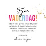 Kleurrijke vaderdagkaart liefste papa hart goud regenboog 3