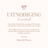Kraamfeest uitnodiging meisje met teddybeertje en ballonnen 3