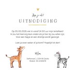 Lentefeest giraf zebra hartjes goud lief uitnodiging 3