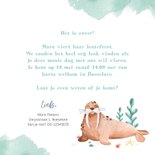 Lentefeest uitnodiging dieren walrus pinguïn krab schelp 3