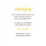 Lentefeest uitnodigingskaart feestje voetbal grasveld 3