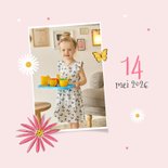 Lentefeestje uitnodiging bloemen vlinders 2