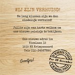 Leuke adreswijziging met sleutel hout en eigen foto 3