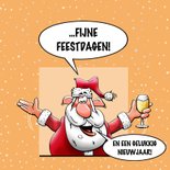 Leuke kerstkaart met grappige kerstman 2