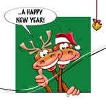 Leuke kerstkaart met rendieren, als stripverhaal 2