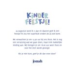 Leuke uitnodiging kinderfeestje met speelse letters blauw 3