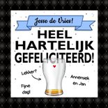 Leuke verjaardagskaart bierglas jij bent jarig 3