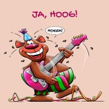 Leuke verjaardagskaart met beertje, die muziek maakt 2