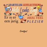 Leuke verjaardagskaart met drumband tussen teksten 3