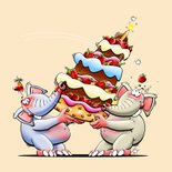 Leuke verjaardagskaart met grappige olifant 2