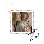 Liedevolle moederdagkaart mama's hartjes regenboog goud 2