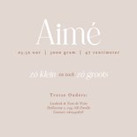 Lief beige geboortekaartje met duifjes en koperen bloemen 3