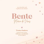 Lief beige geboortekaartje met veulentje en hartjes koper 3