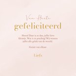 Lief felicitatiekaart met kraanvogel meisje in roze  3