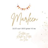 Lief geboortekaartje babydieren goudfolie spetters vlag 3