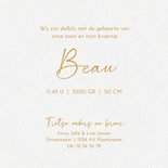 Lief geboortekaartje broe kust liggend baby’tje – goudfolie 3