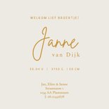 Lief geboortekaartje broer kust broertje –goudfolie 3
