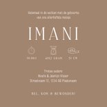 Lief geboortekaartje bruin illustratie roze draakje 3