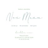 Lief geboortekaartje gekleurd bloemenkader koper hartjes Achterkant