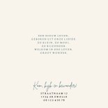 Lief geboortekaartje jongen met blauw regenboog hangertje 2