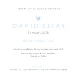 Lief geboortekaartje jongen met blauwe baby voetjes  3