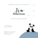 Lief geboortekaartje met baby in onesie en pandabeertje 3