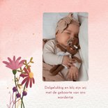 Lief geboortekaartje met kangoeroe en bloemen 2