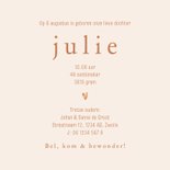 Lief geboortekaartje met lijntekening houten blok abc 3