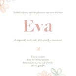 Lief geboortekaartje met patroon van gekleurde bloemetjes 3