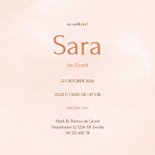 Lief geboortekaartje met waterverf bloemen in pasteltinten 3