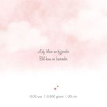 Lief geboortekaartje met zebra en roze wolken 2